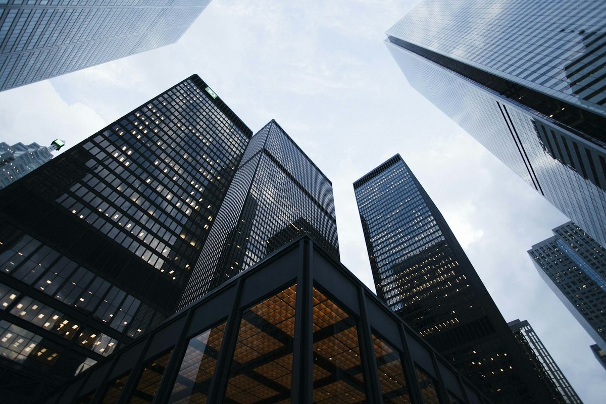 Modern glass buildings